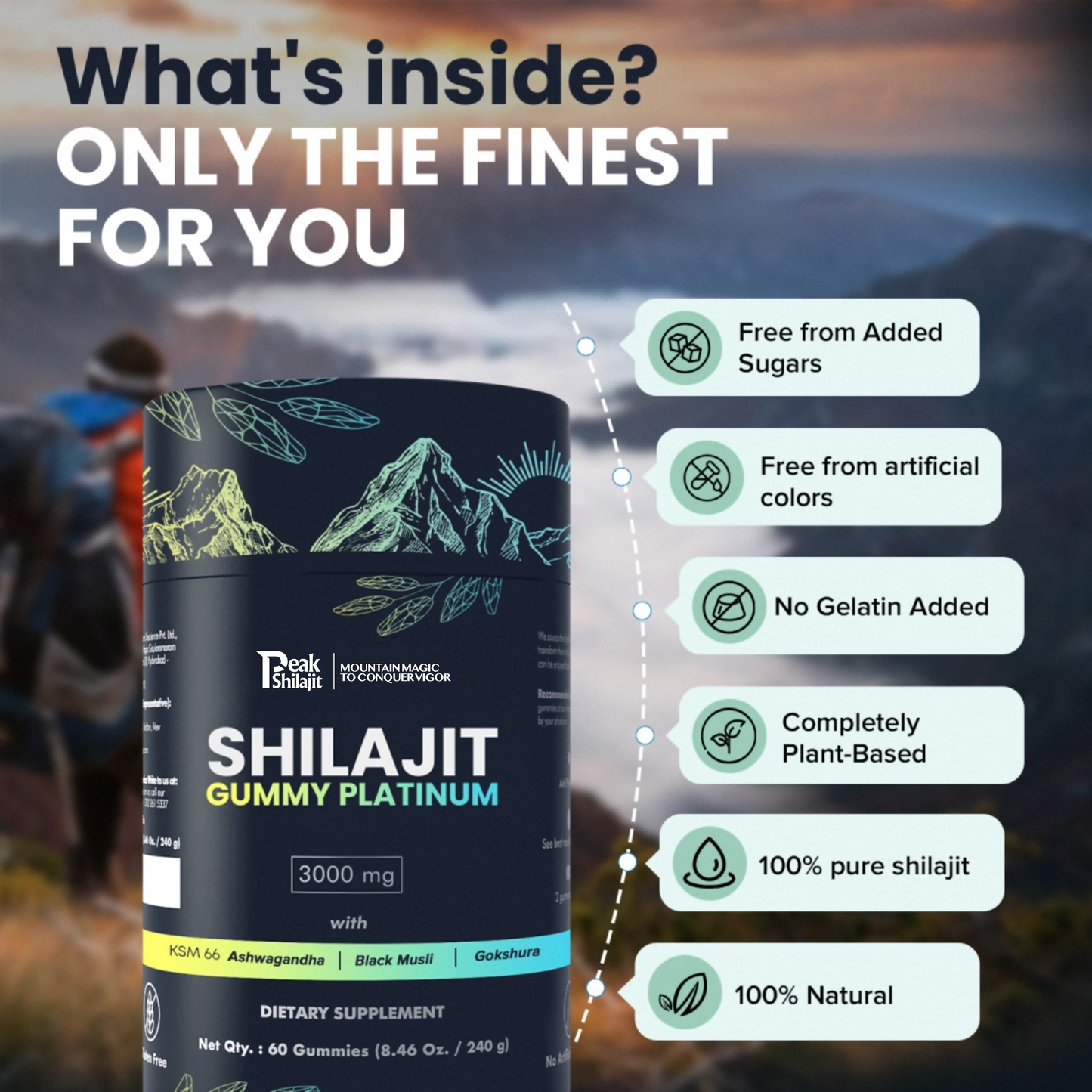 PEAKSHILAJIT 100% SHILAJIT GUMMY PLATINUM
