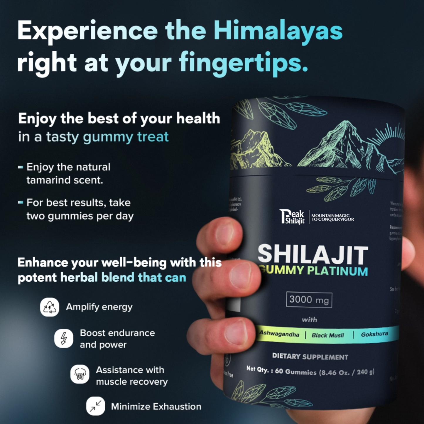 PEAKSHILAJIT 100% SHILAJIT GUMMY PLATINUM