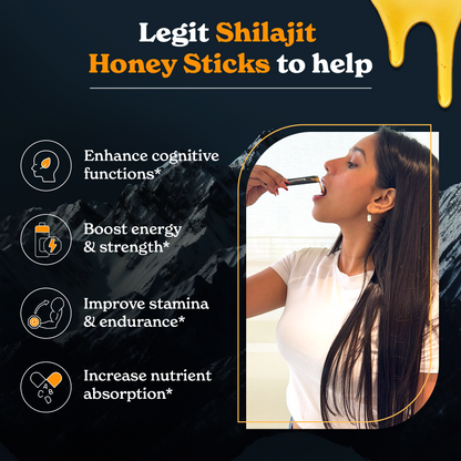 DRIXORA™ GOLD+ Shilajit Honey Sticks